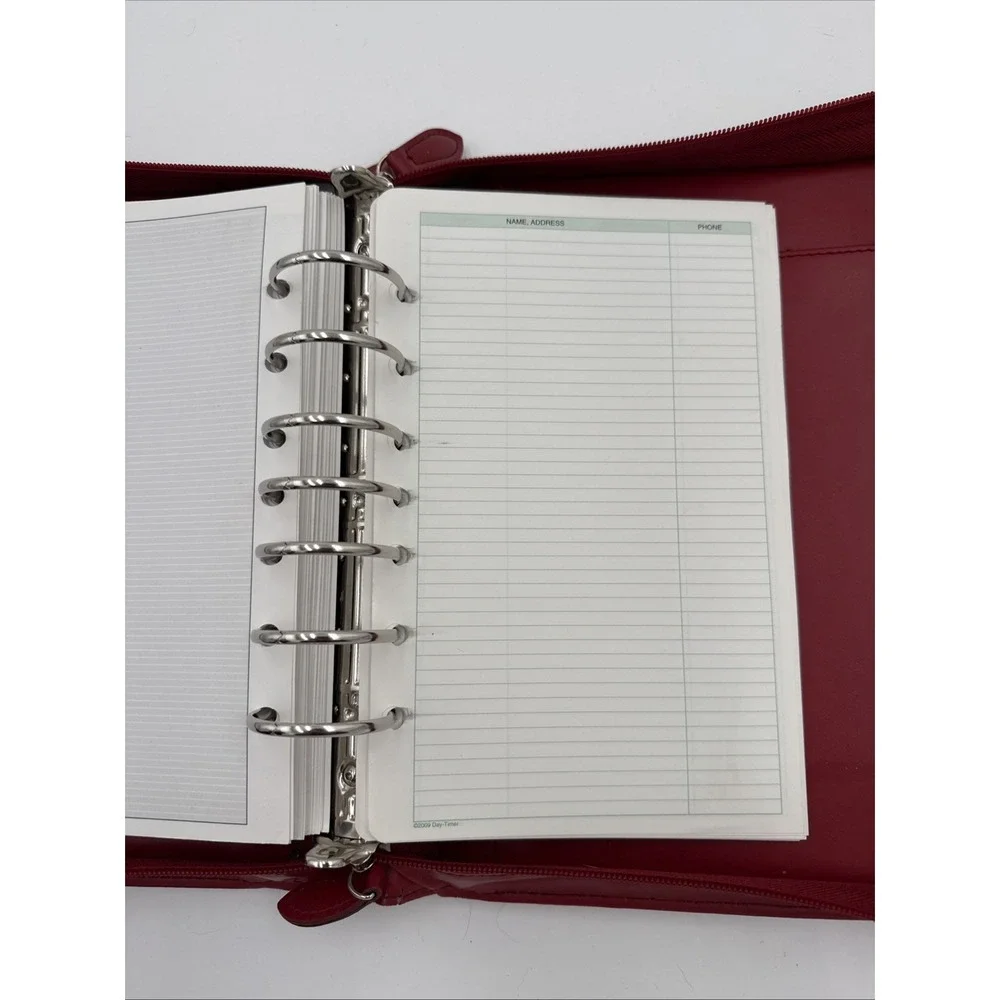 Franklin Covey Day One Planner Binder Organizer Fashion Classic RED Handles VTG